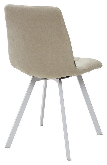 Стул Chilli Square бежевого цвета с белыми ножками - лучшие Обеденные стулья в INMYROOM