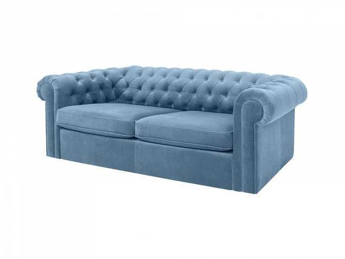 Диван Chesterfield голубого цвета  - купить Прямые диваны по цене 87750.0