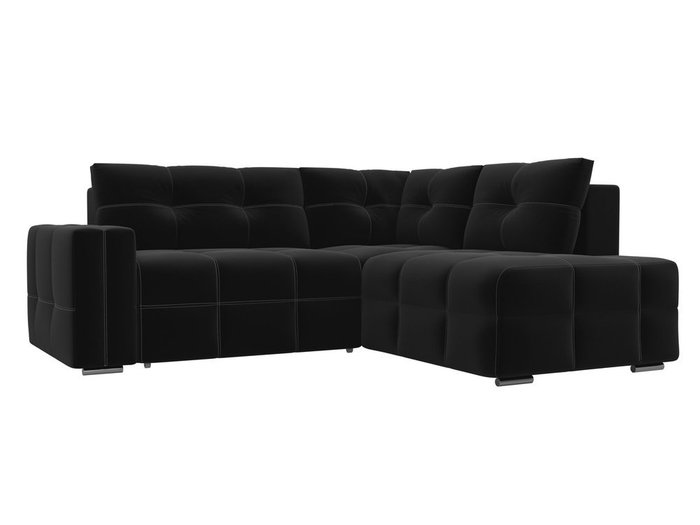 Угловой диван-кровать Леос черного цвета