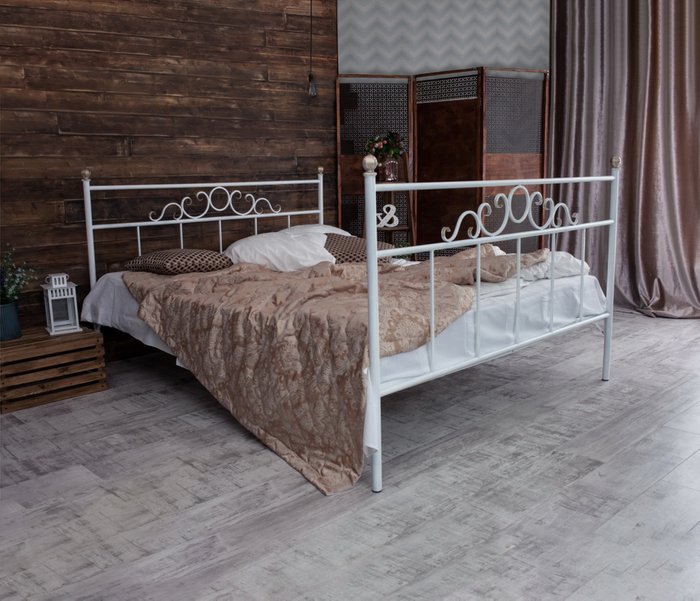 Кованая кровать Сандра 160х200 белого цвета - лучшие Кровати для спальни в INMYROOM