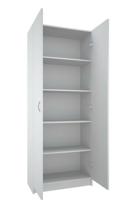 Шкаф широкий с полками белого цвета - купить Шкафы распашные по цене 8899.0