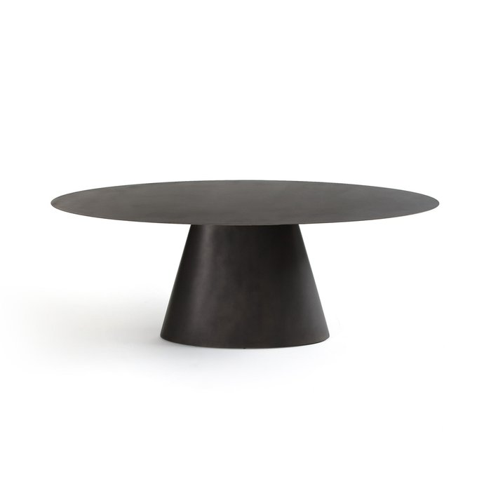 Стол обеденный овальный металлический Mayra серого цвета