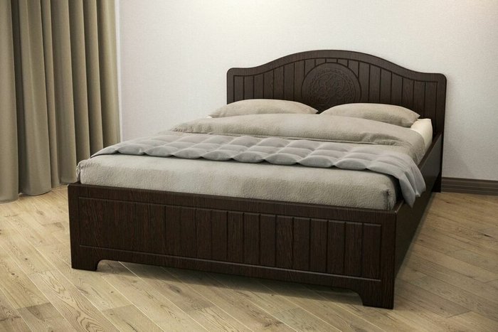 Кровать Монблан 140х200 темно-коричневого цвета - купить Кровати для спальни по цене 30701.0