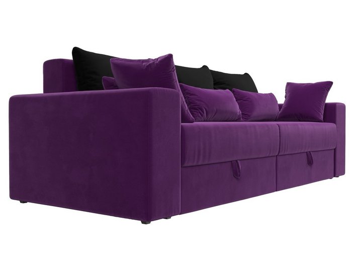 Прямой диван-кровать Мэдисон фиолетово-черного цвета - лучшие Прямые диваны в INMYROOM