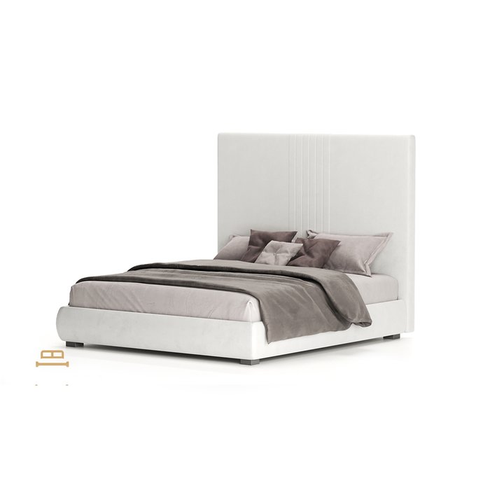 Кровать Aurora 140х200 белого цвета без подъемного механизма - купить Кровати для спальни по цене 118900.0