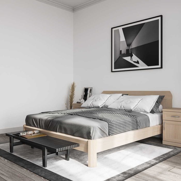 Кровать Магна 140х200 бежевого цвета - купить Кровати для спальни по цене 56120.0
