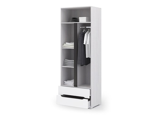 Шкаф двухдверный с зеркалом Валирия белого цвета - купить Шкафы распашные по цене 23337.0