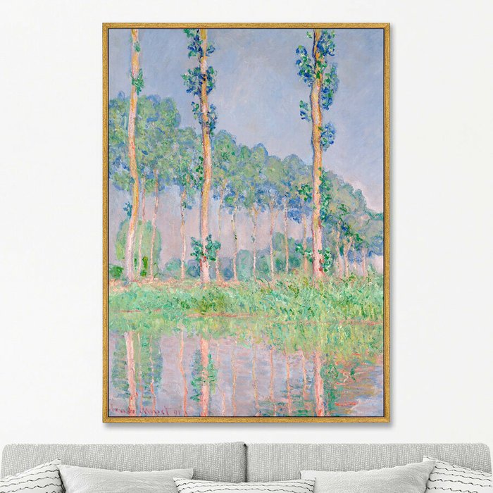 Репродукция картины на холсте Poplars, Pink Effect, 1891г. - купить Картины по цене 24999.0