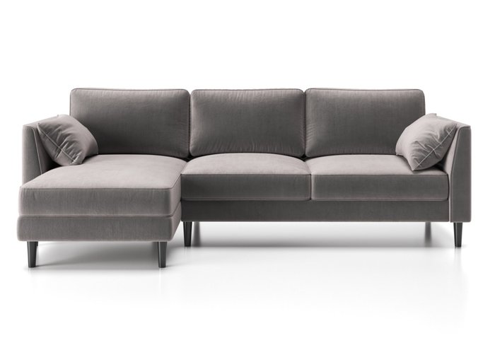Угловой диван-кровать Грейс с оттоманкой коричнево-серого цвета - купить Угловые диваны по цене 156220.0