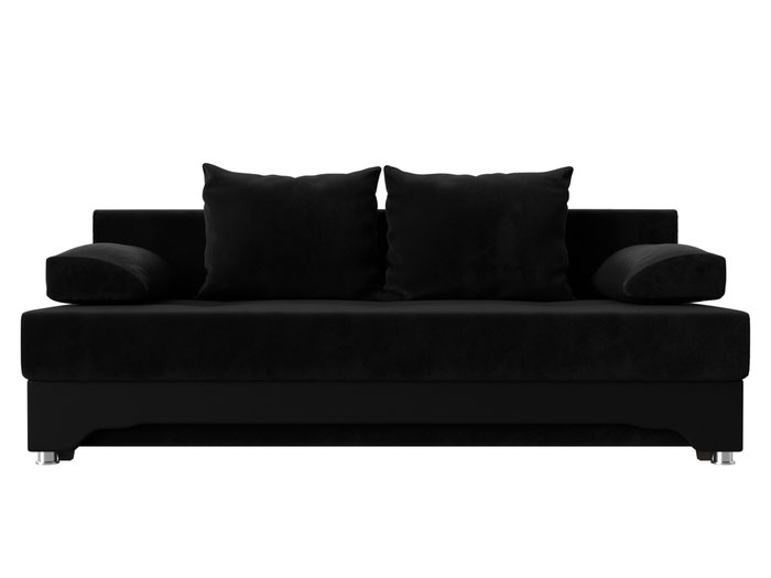 Диван-кровать Ник черного цвета (экокожа/ткань) - купить Прямые диваны по цене 28999.0