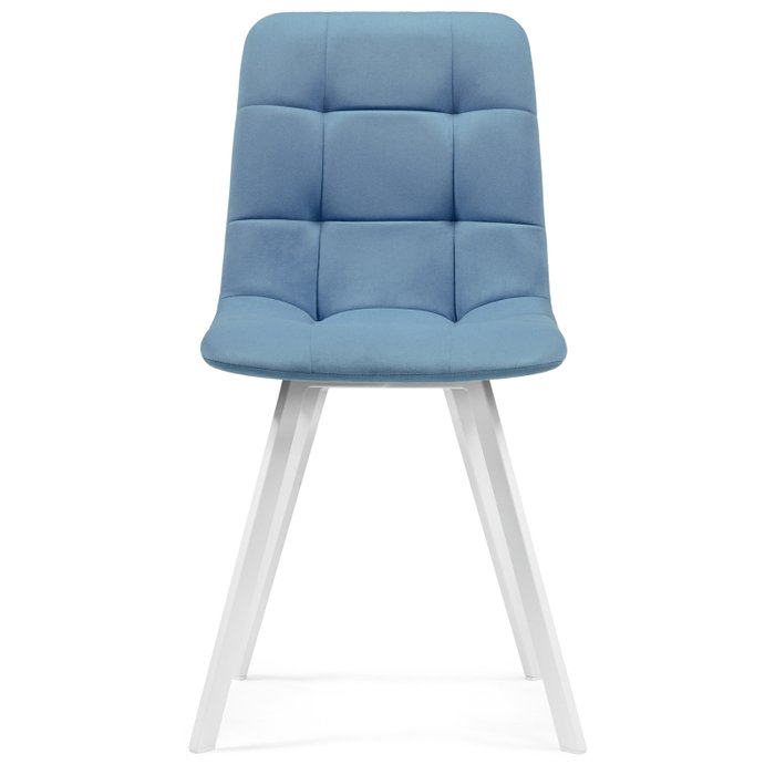 Стул Чилли голубого цвета с белыми ножками - купить Обеденные стулья по цене 4190.0