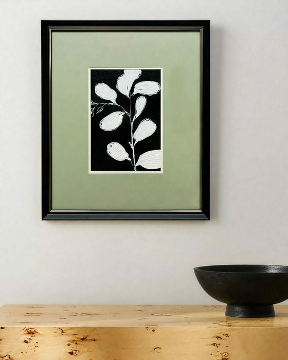 Картина Floral – II 50х60 черно-зеленого цвета - купить Картины по цене 18500.0