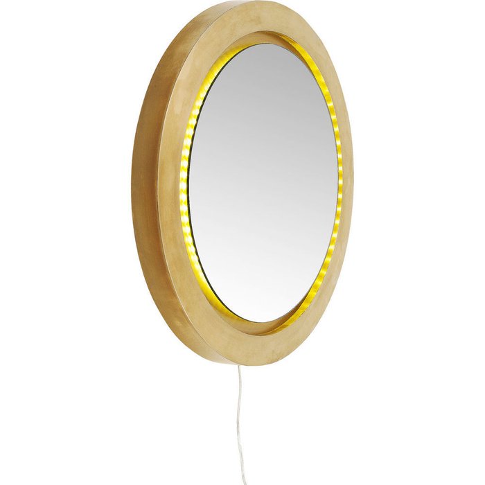 Зеркало с подсветкой Flash латунного цвета - лучшие Настенные зеркала в INMYROOM