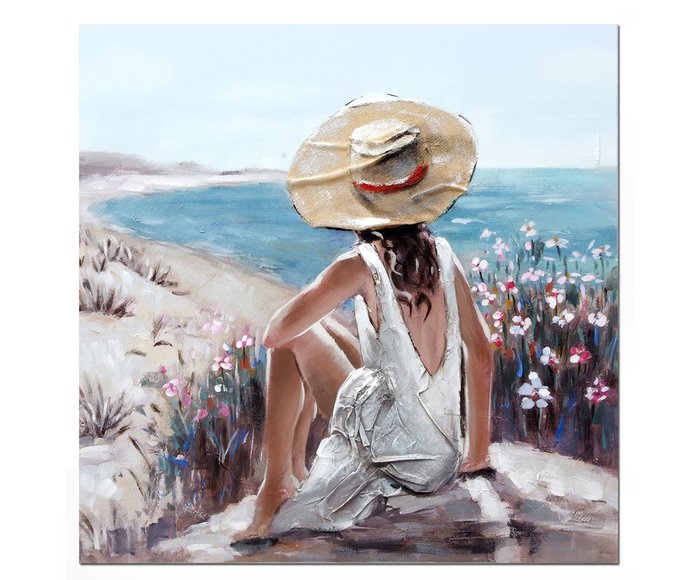 Картина маслом "Girl on the beach"