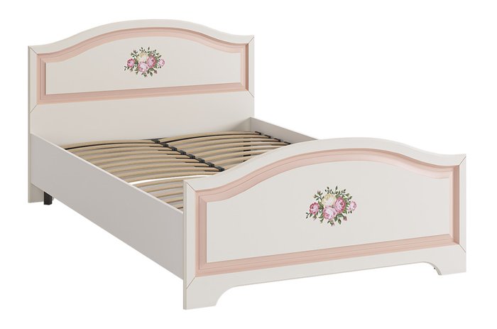 Кровать Алиса120х200 бело-кремового цвета без подъемного механизма - купить Кровати для спальни по цене 14640.0