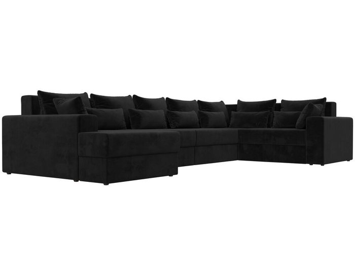 Угловой диван-кровать Майами черного цвета левый угол - лучшие Угловые диваны в INMYROOM
