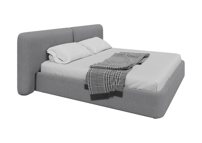 Кровать Hub Soft 200х200 светло-серого цвета с подъемным механизмом  - лучшие Кровати для спальни в INMYROOM