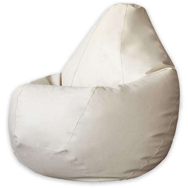 Кресло-мешок Груша L в обивке из экокожа светло-бежевого цвета