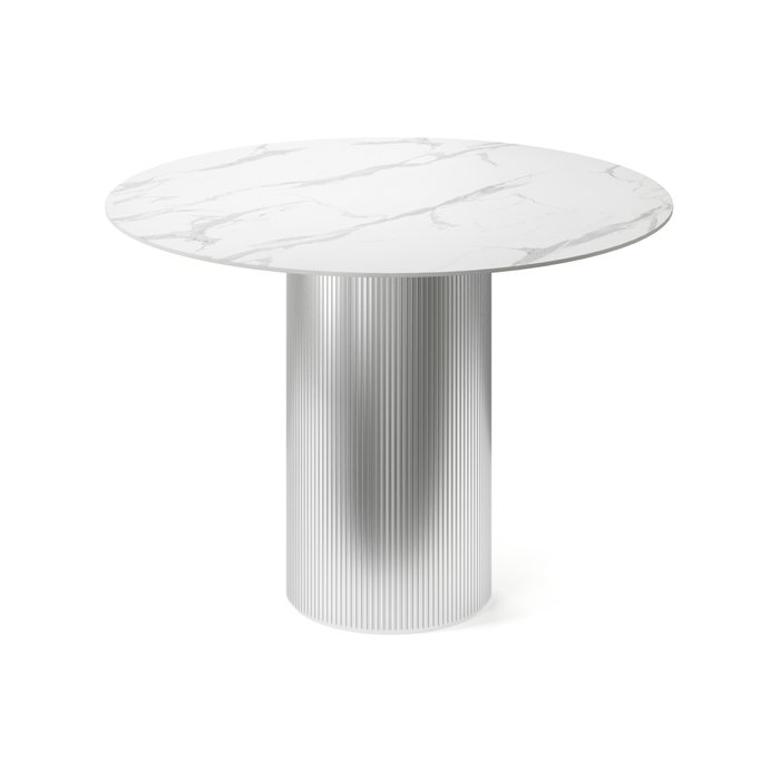 Обеденный стол Субра M бело-серебряного цвета