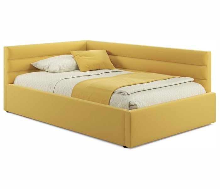 Кровать Aura 120х200 желтого цвета с подъемным механизмом Кровать Aura 120х200 желтого цвета с подъемным механизмом