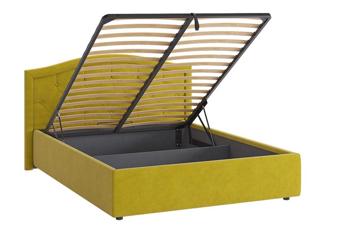 Кровать Верона 2 140х200 желто-зеленого цвета с подъемным механизмом  - лучшие Кровати для спальни в INMYROOM