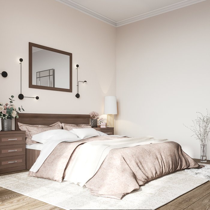 Кровать Магна 140х200 коричневого цвета с подъемным механизмом