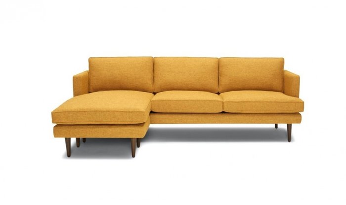 Модульный угловой диван желтого цвета