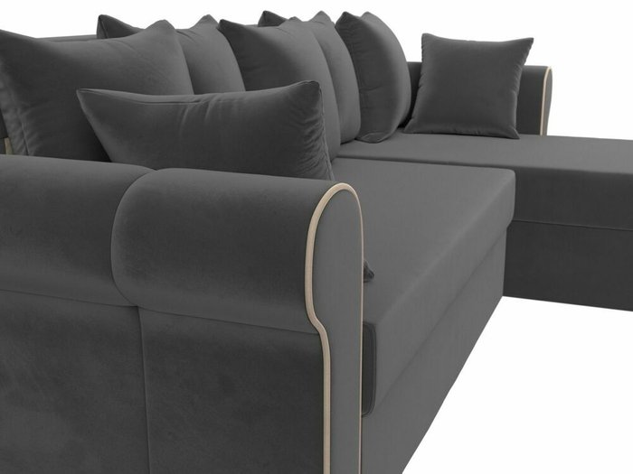 Угловой диван-кровать Рейн серого цвета правый угол - лучшие Угловые диваны в INMYROOM