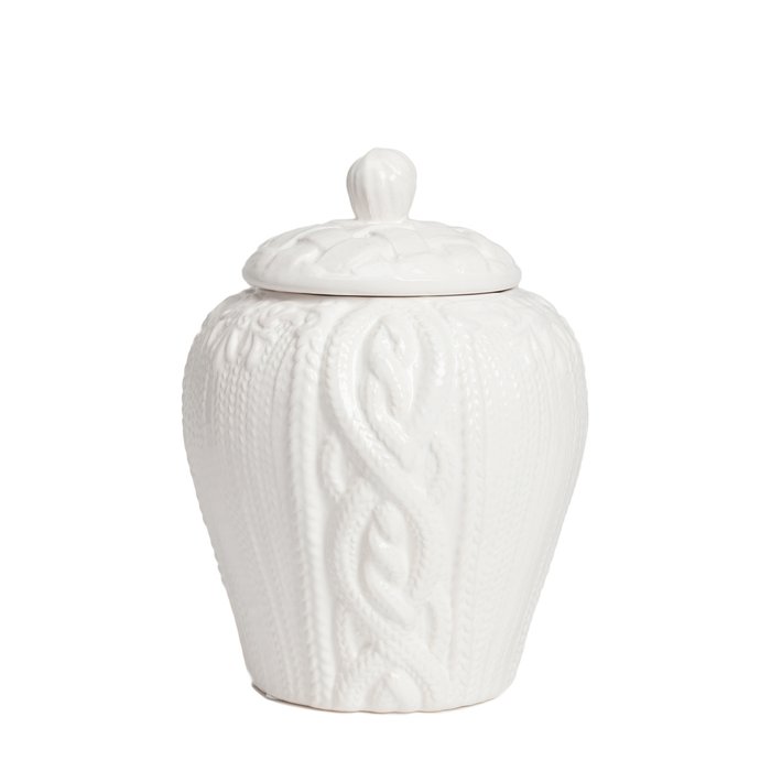 Маленькая декоративная керамическая ваза с крышкой для хранения продуктов Lindley