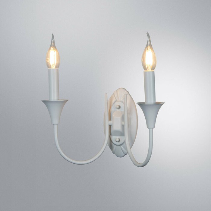 Бра Arte Lamp COLLINETTA A4094AP-2WH - купить Бра и настенные светильники по цене 3290.0 Бра Arte Lamp COLLINETTA A4094AP-2WH - купить Бра и настенные светильники по цене 3290.0