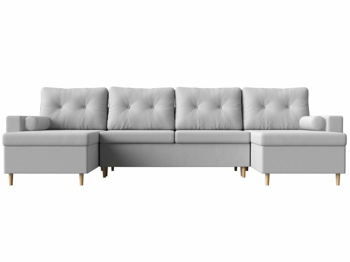 Угловой диван-кровать Белфаст белого цвета (тик-так/экокожа) - купить Угловые диваны по цене 89999.0