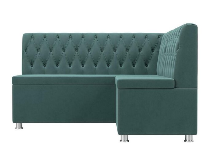 Кухонный угловой диван Мирта бирюзового цвета правый угол - купить Угловые диваны по цене 38999.0