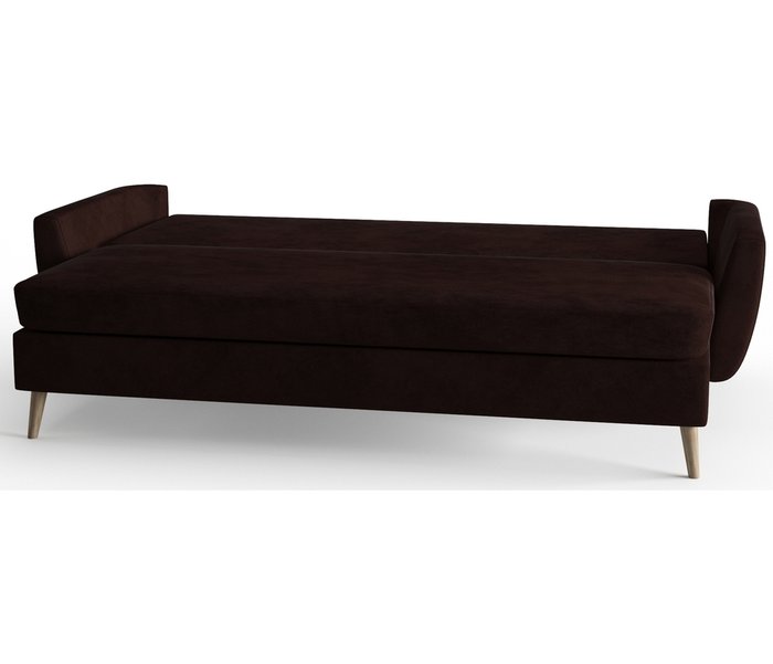Диван-кровать Авиньон в обивке из велюра темно-коричневого цвета - лучшие Прямые диваны в INMYROOM