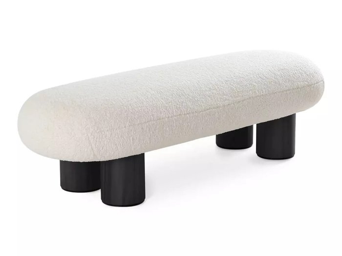 Банкетка Liora светло-бежевого цвета с черными ножками Банкетка Liora светло-бежевого цвета с черными ножками