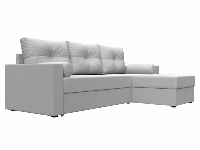 Угловой диван-кровать Верона белого цвета (экокожа) правый угол - лучшие Угловые диваны в INMYROOM
