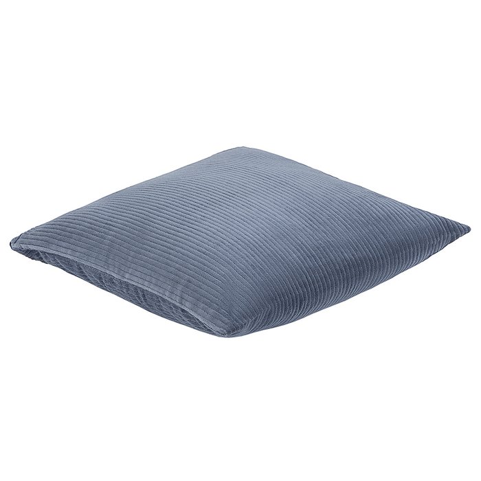Чехол на подушку фактурный из хлопкового бархата Essential 45х45 темно-синего цвета
