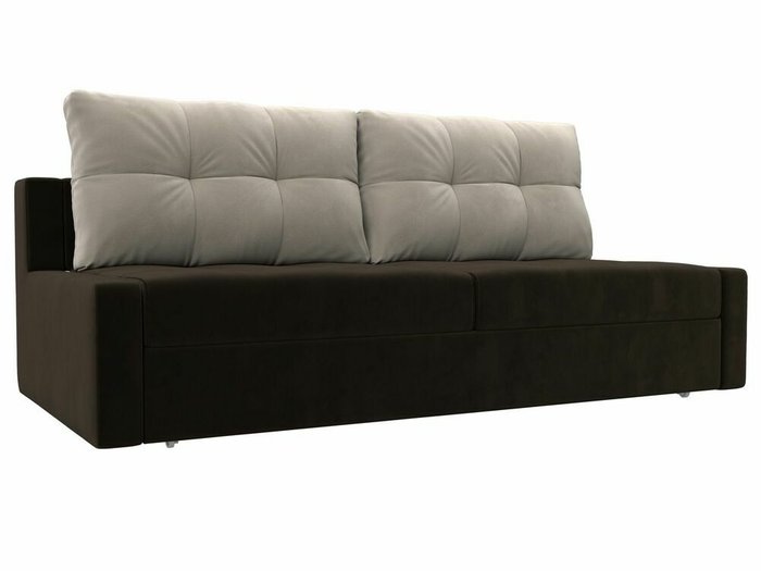 Прямой диван-кровать Мартин коричневого цвета