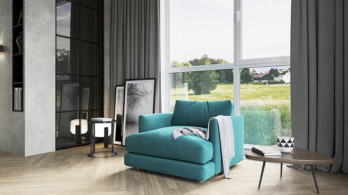 Кресло Ибица голубого цвета - купить Интерьерные кресла по цене 26100.0