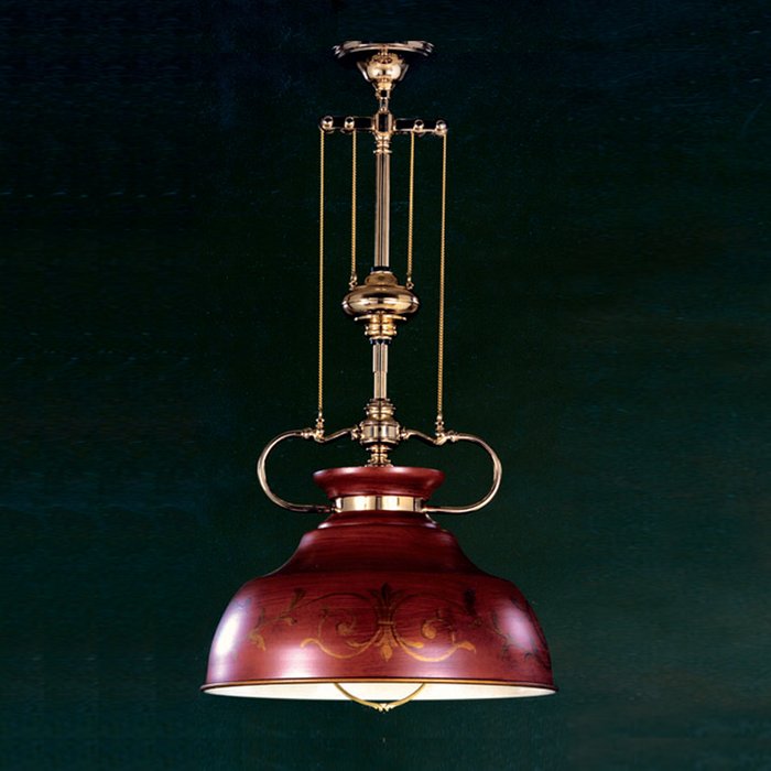 Подвесной светильник Martinez Y Orts с металлическим абажуром красного цвета - купить Подвесные светильники по цене 107390.0