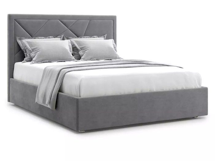 Кровать Premium Milana 3 140х200 серого цвета с подъемным механизмом