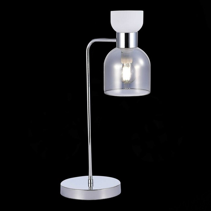 Настольная лампа Хром/Белый,  Дымчатый E14 1*40W VENTO - лучшие Настольные лампы в INMYROOM