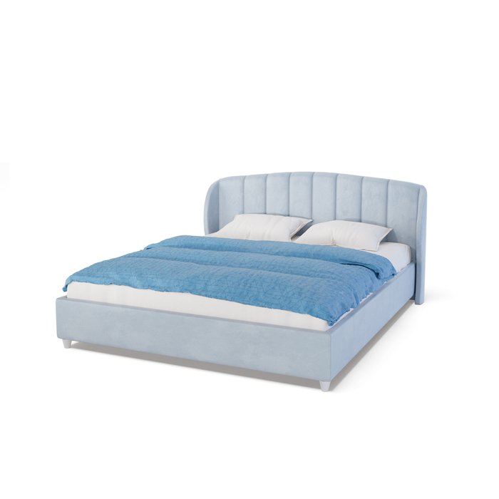 Кровать Дельта 160х200 голубого цвета без подъемного механизма