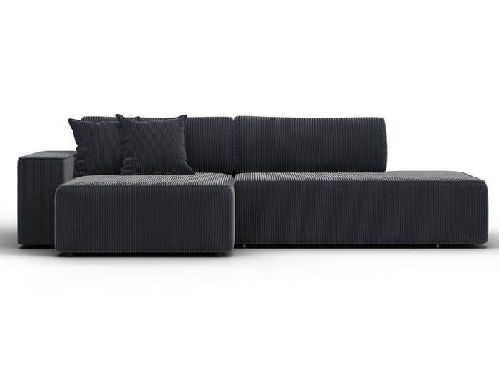 Угловой диван-кровать Лига-079 темно-серого цвета левый - купить Угловые диваны по цене 63990