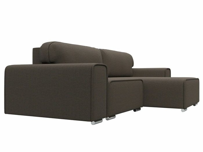 Угловой диван-кровать Лига 029 коричневого цвета правый угол - лучшие Угловые диваны в INMYROOM