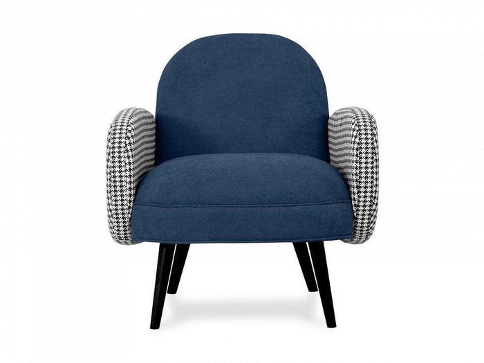 Кресло Bordo темно-синего цвета с черными ножками - купить Интерьерные кресла по цене 38100.0