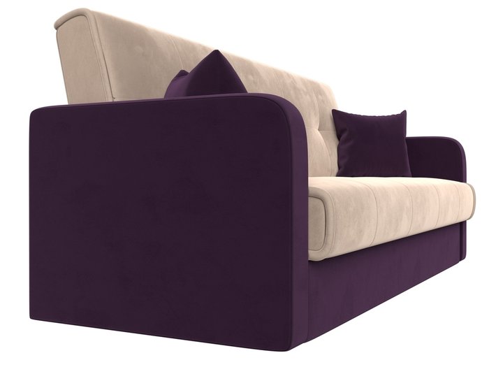 Диван-кровать Надежда бежево-фиолетового цвета - лучшие Прямые диваны в INMYROOM
