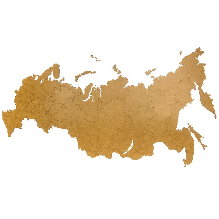 Карта-пазл Wall Decoration Российская Федерация коричневого цвета