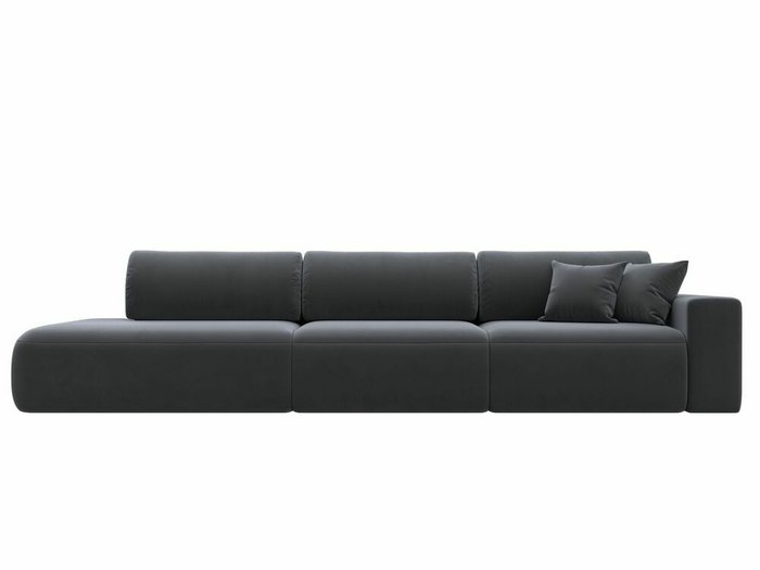 Диван-кровать Лига 036 Модерн Лонг темно-серого цвета с правым подлокотником - купить Прямые диваны по цене 98999.0