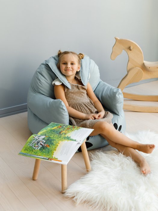Кресло Зайчик голубого цвета - купить Бескаркасная мебель по цене 5490.0