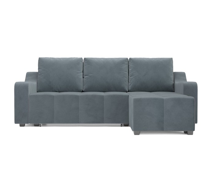 Угловой диван-кровать Берн серо-синего цвета - купить Угловые диваны по цене 43890.0